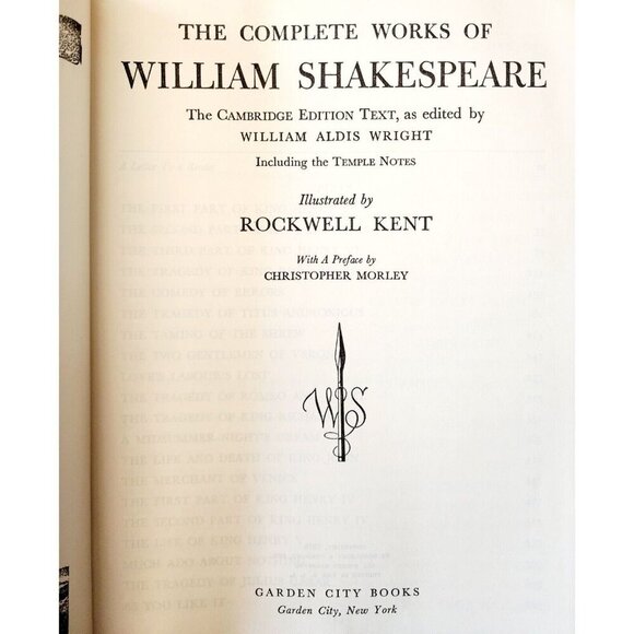 William Shakespeare Complete Works 1935 1st Ed Illustrated Rockwell Kent HBS - Picture 3 of 6